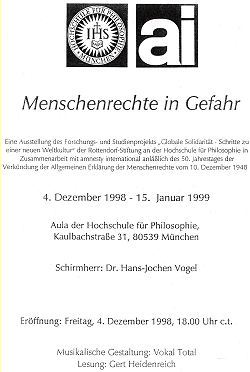 Menschenrechte in Gefahr Ausstellung